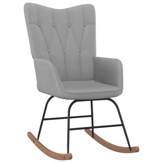 Les Tendances Les Tendances - Silla Mecedora De Tela Gris Claro Vidaxl