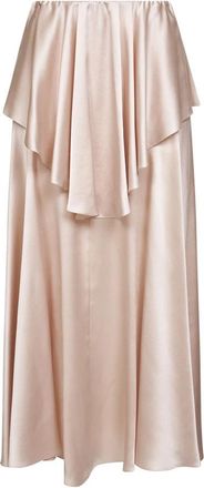 Chlo&eacute; Fluid Layered Midi Skirt - Dames - Midirokken - Roze - S - Satijn - Rokken