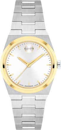 Movado Mini Bold Quest Bracelet Watch, 28mm in White Dial at Nordstrom