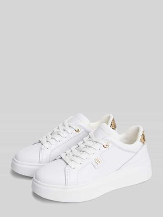 Tommy Hilfiger Sneaker aus echtem Leder mit Logo-Detail in Weiss, Gr&ouml;&szlig;e 36
