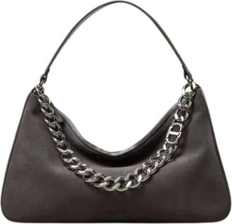 Twinset Tassen, Dames, Grijs, ONE Size, Katoen, Grijze Hobo Tas Liliane Stijl