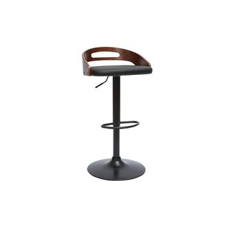 Miliboo Miliboo - Taburete De Cocina De Dise&ntilde;o Regulable De Nogal Y Poliuretano Negro Mano