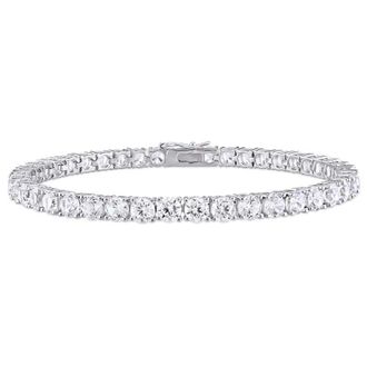 Amour 14 1/4 CT TGW Created White Sapphire Bracelet In Sterling Silver