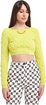 Elisabetta Franchi Mini Top - Dames - Longsleeves - Geel - S - Tops