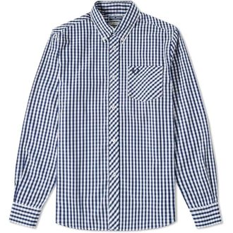 Fred Perry Overhemden, Heren, Blauw, L, Katoen, Reissues Gingham Shirt