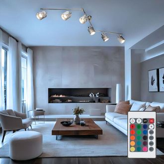 Globo Lighting Faretto da soffitto in velluto lampada spot dimmerabile regolabile REMOTE CONTROL in set incl. lampadina LED RGB