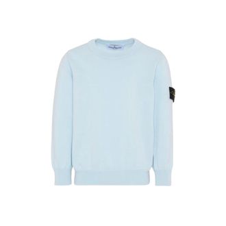 Stone Island Cotton Jumper - male - Stone Island - Kids Sweatshirts - Blue - 8 Y - Kids