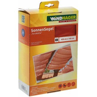 WINDHAGER Tenda Vela Parasole per tendicorda, Protezione Solare, pergola o Giardino dinverno, 420 x 140 cm, Terracotta, 10879