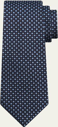 Kiton Mens Floral Silk Seven-Fold Tie