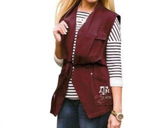 Gameday Couture Texas A & m University Logo Drawstring Vest In Burgundy