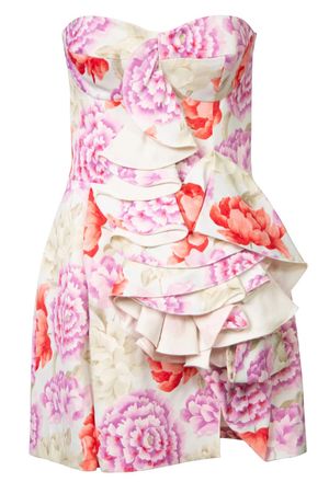 Magda Butrym Strapless Floral Mini Dress Size M