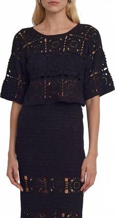 Eleven Six Arden Crochet Top In Black