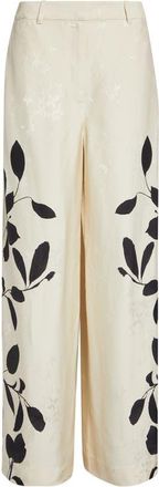 Reiss Delilah Wide Leg Pants in Ivory/Black at Nordstrom, Size 10 Us