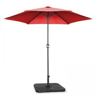 Oviala Parasol derecho inclinable de 3m y 4 losas para rellenar de rojo