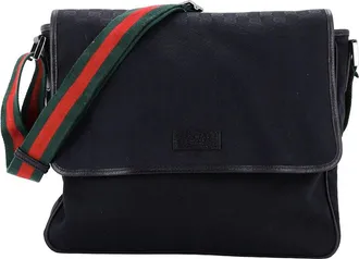 Gucci Web Strap Flap Messenger Gg Canvas Medium (Authentic Pre-Loved)