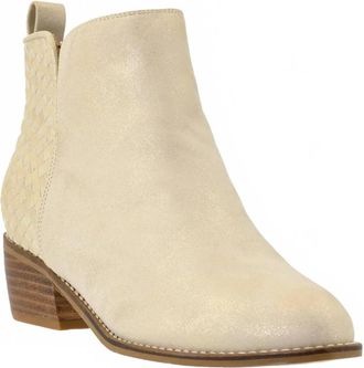 Corkys Footwear Womens Half-N-Half Bootie In Washed Gold Metallic