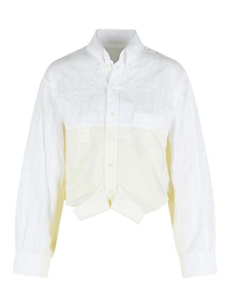 Maison Margiela White Mirror Effect Cotton Poplin Shirt