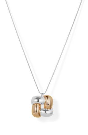 JENNY BIRD Woven Square Pendant Necklace in Two-Tone at Nordstrom