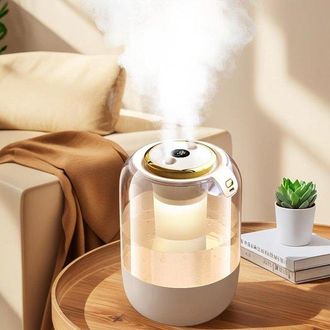 No Brand Humidificador De 2,2 Litros, Silencioso, Con Doble Boquilla Y Luz Nocturna Led, Conexi&oacute;n Usb Para El Dormitorio
