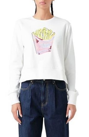 Grey Lab Fries Patch Sweatshirt in White at Nordstrom Rack, Size Medium