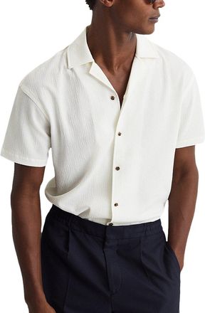 Reiss Hunt Textured Cuban Shirt Top