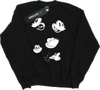 Disney Heren Mickey Mouse Gezichten Sweatshirt (Zwart)