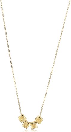 Fremada 14k Yellow Gold Love Letter Block Necklace (adjusts to 17 or 18 inch)