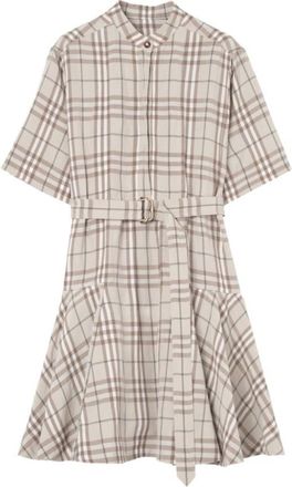 Burberry Beige Checks Mini Dress