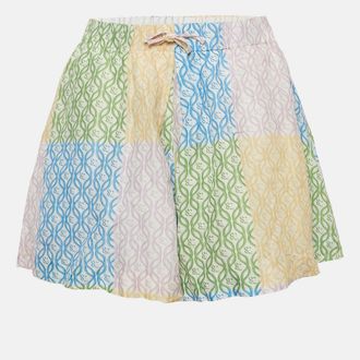 Sandro Multicolour Linen Blend Printed Rimini Wide Leg Shorts