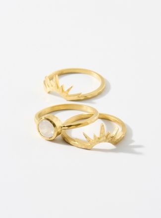 Satya Jewelry Womens Sun rings Set of 3