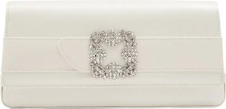 Manolo Blahnik crystal-embellished clutch - White