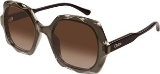 Chlo&eacute; Olivia Zonnebril - Dames - Zonnebrillen - Bruin - 53 MM - Accessoires
