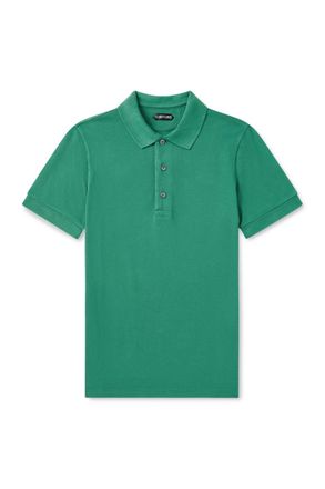 Tom Ford Slim-Fit Lyocell and Cotton-Blend Piqu&eacute; Polo Shirt