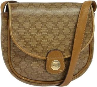 Celine Pre-owned Cross Body Bags, female, Beige, Size: ONE SIZE Pre-owned Vintage Macadam Canvas Shoulder Bag