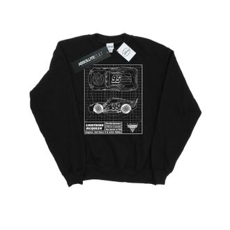 Disney Heren Cars Lightning McQueen Blueprint Sweatshirt (Zwart)
