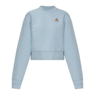 Palm Angels Sweatshirts, female, Blue, Size: XS Bear in Mind Sweatshirt