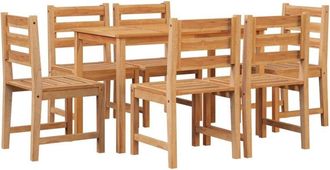 vidaXL 7 Piece Garden Dining Set Solid Wood Teak vidaXL