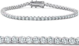 Pompeii3 4 Carat TW Round Cut Diamond Tennis Bracelet 14k White Gold Lab Grown