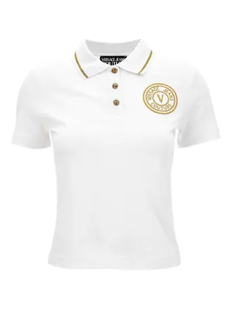 Versace Jeans Couture Poloshirt met geborduurd logo - Wit