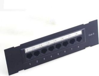 OEM Panel De Conexi&oacute;n Cat6 De 8 Puertos, Compatible Con Cables Cat6 Sin Blindaje En La Parte Posterior, Cableado Con Codificaci&oacute;n T568a/b Para Cables Rj45