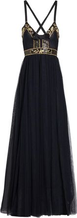 Giambattista Valli embroidered tulle dress - women - Cotton - 40 - Black