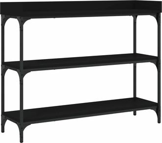 vidaXL Mesa Consola Con Estantes Negro 100x30x80 Cm Vidaxl