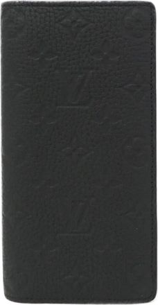 Louis Vuitton Taurillon Black Leather Long Wallet (Bi-Fold) (Pre-Owned)