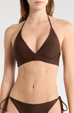 Ramy Brook Gari Halter Bikini Top in Beach Brown at Nordstrom, Size X-Small