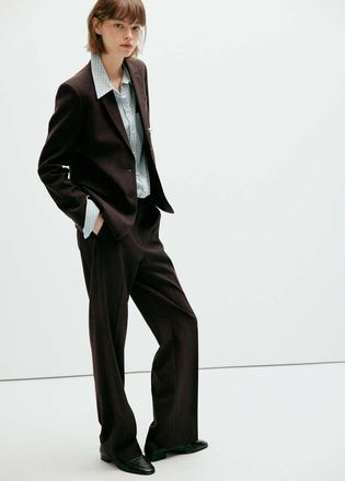 Mango Blazer completo dritto marrone - Donna - XXS - MANGO