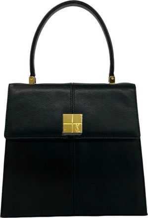 Saint Laurent Black Leather Handbag Tote Bag (Pre-Owned)
