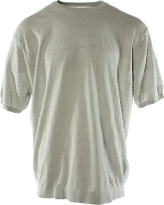 C.P. Company Grijze Linnen Heren T-shirt - Heren - T-shirts - Grijs - XL - Linnen - Tops