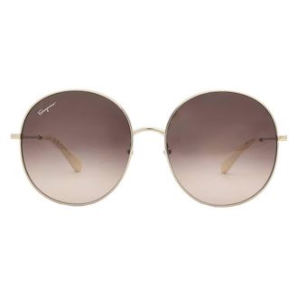 Ferragamo Salvatore Ferragamo Brown Gradient Round Ladies Sunglasses SF299S 703 60