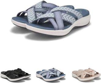 Generic 2025 Orthopedic Sandals for Women, Comfortable Recovery Walking Slides Arch Support Plantar Fasciitis Soft Cushion Wide Width (Blue, Adult, Women, 6, 