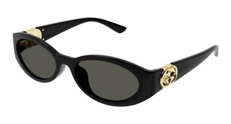 Gucci Grey Oval Ladies Sunglasses GG1662SA 001 56